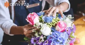 florist making a bouquet