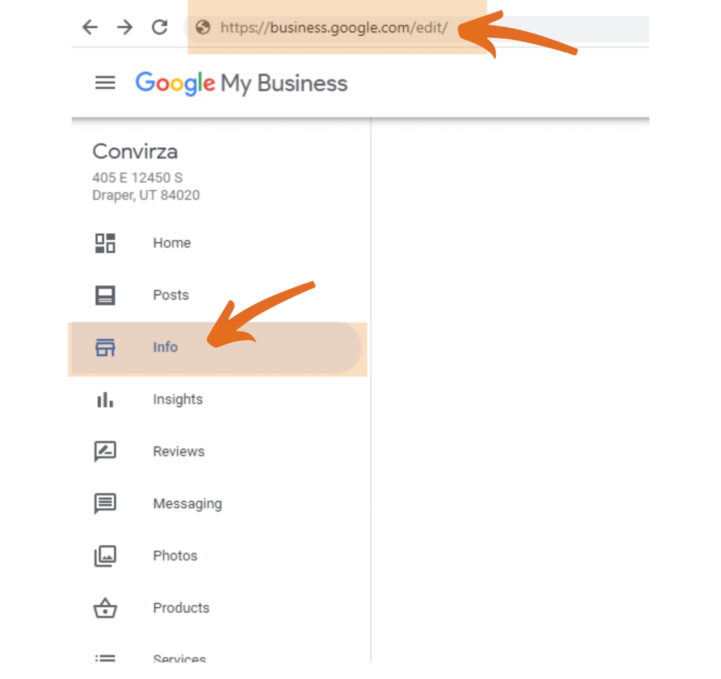 Editing Google My Business Phone Number - info button