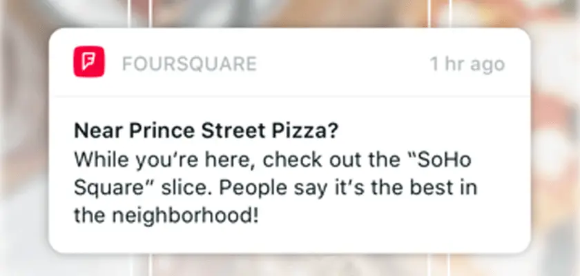 push notification from foursquare