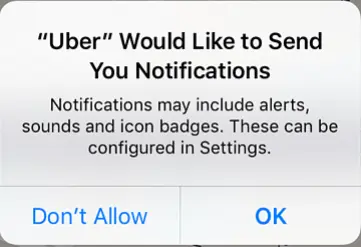 uber push notification on the phone