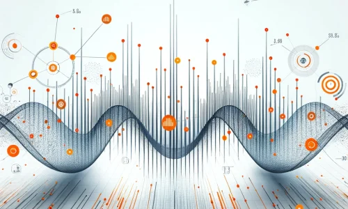 sound wave with orange accents and data point symbolizing call tracking analytics