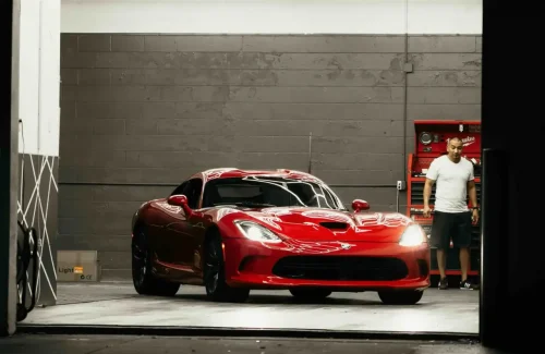 lamborghini in a garage