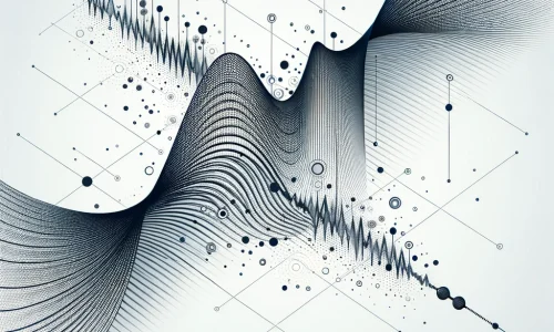 modern illustration of a linear sound wave with data points along the wave