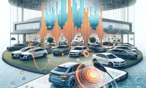 sound wave with data points into an automobile dealership setting