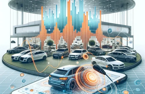 sound wave with data points into an automobile dealership setting