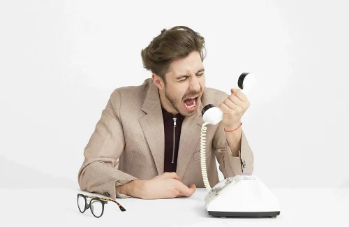 Man Shouting at the Phone