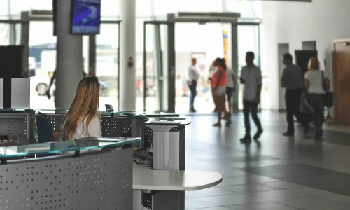 Woman Waiting on Front desk