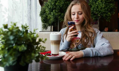 Girl holding a phone